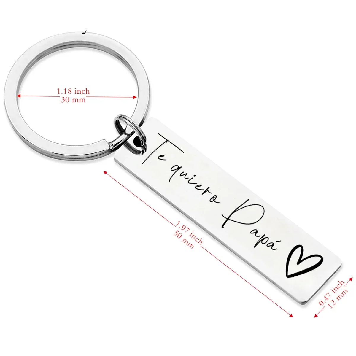 LK LUKSO - Llavero Papá Regalo Especial Te Quiero Acero Inoxidable