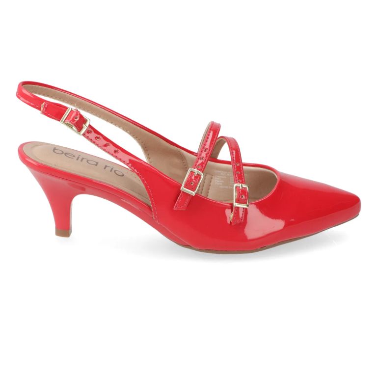 Stiletto Abierto Rojo Mujer