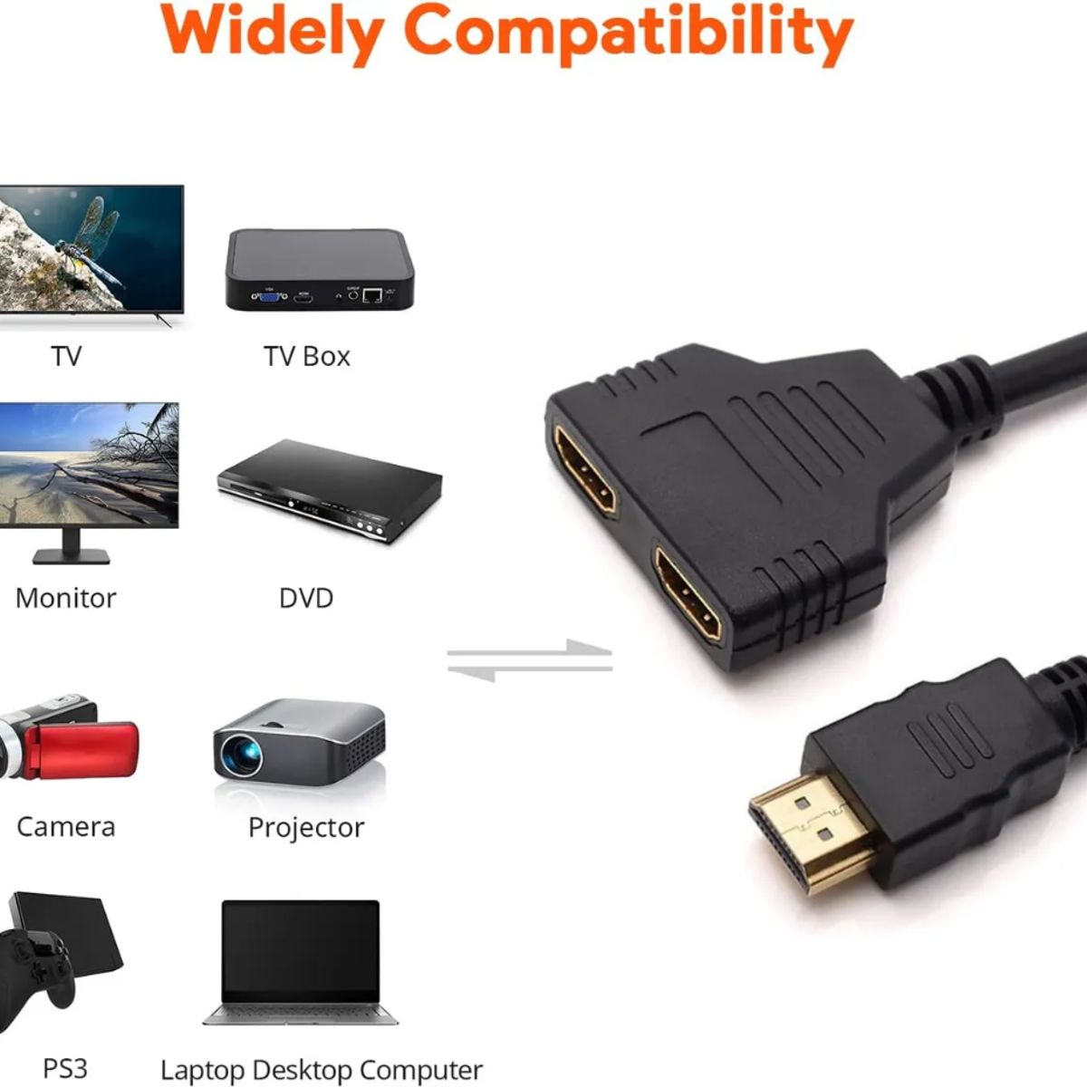 GENERICO - Cable Hdtv Adaptador Alta Definición 2 En 1