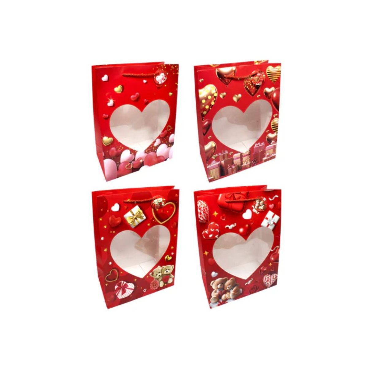 GENERICO - Bolsa de Regalo Ventana Corazón 12pcs 18x23cm