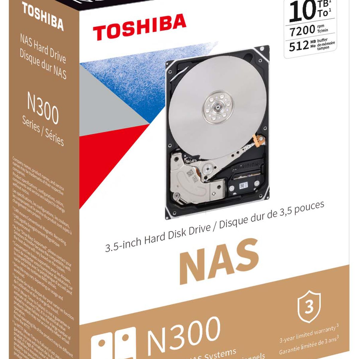 TOSHIBA - Disco Duro Interno Toshiba N300 Para NAS 10TB HDWG71AXZSTA