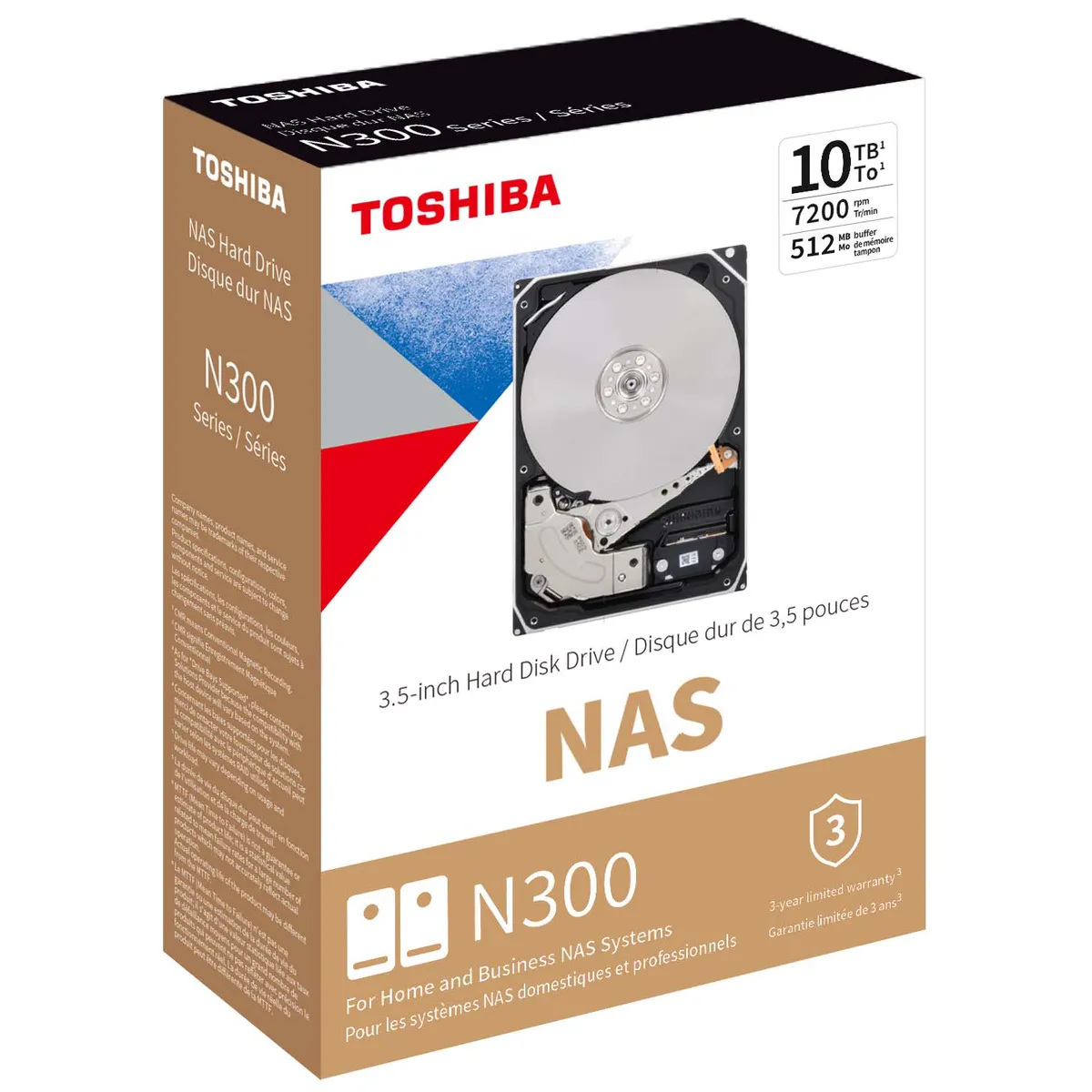 TOSHIBA - Disco Duro Interno Toshiba N300 Para NAS 10TB HDWG71AXZSTA