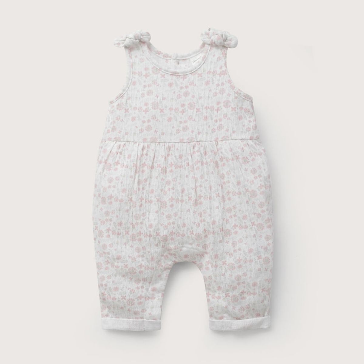 OPALINE - Jardinera rosada estampada de bebé niña