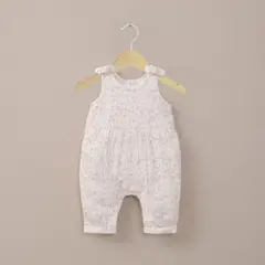 OPALINE - Jardinera rosada estampada de bebé niña