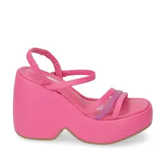 MOLECA - Sandalia Plataforma 10cm Eco Cuero Pink