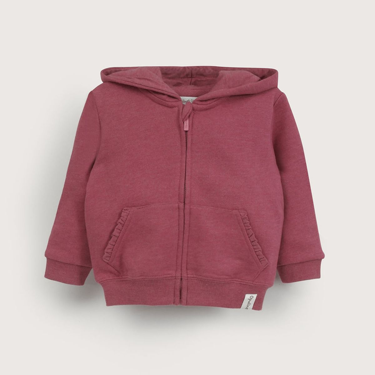 OPALINE - Polerón con gorro burdeo de niña