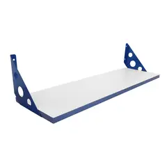 AGM - Repisa blanca 18 x 60 soporte azul