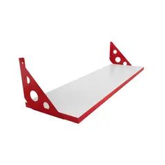 AGM - Repisa blanca 18 x 60 soporte rojo