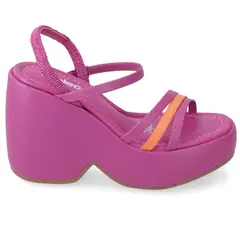 MOLECA - Sandalia Plataforma 10cm Eco Cuero Morado