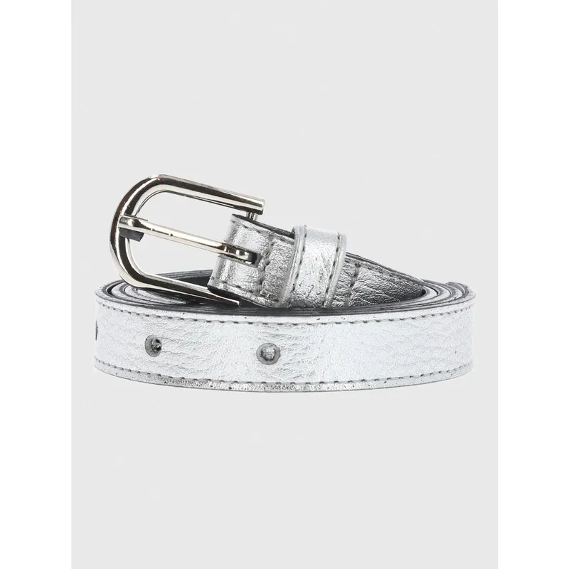 HUSH PUPPIES - Cinturon Cuero Mujer Vedelia Plateado HUSH PUPPIES