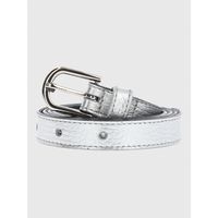 Cinturon Cuero Mujer Vedelia Plateado