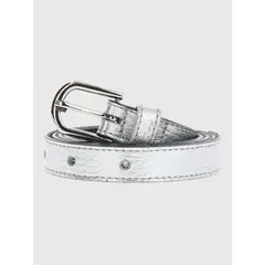 HUSH PUPPIES - Cinturon Cuero Mujer Vedelia Plateado