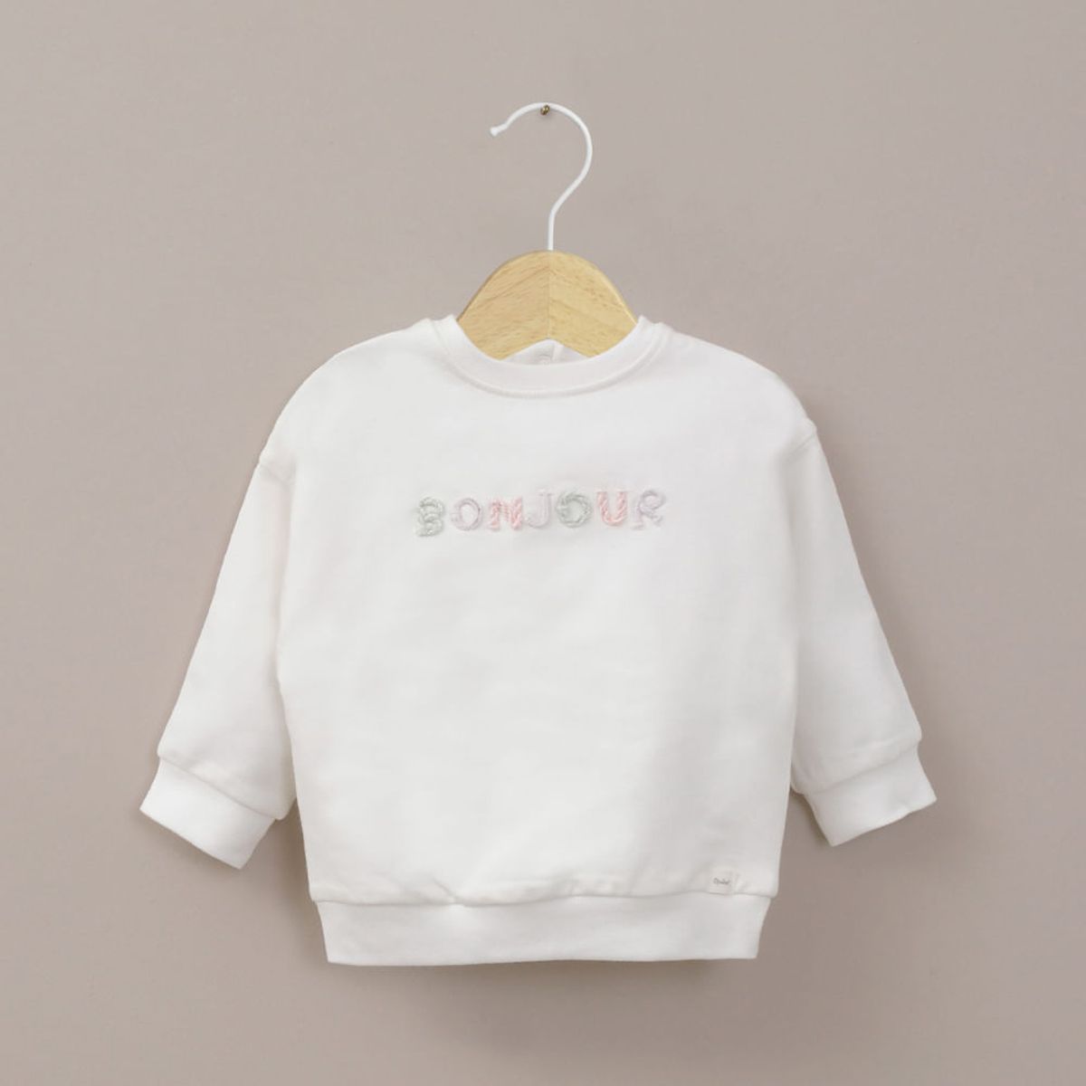 OPALINE - Polerón blanco de bebé niña