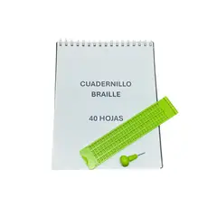 GENERICO - Kit Inicio Regleta Pequeña - Cuaderno Braille 40 Hojas