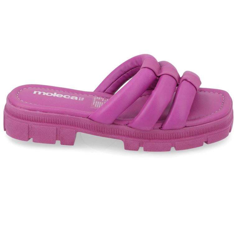 Sandalia Plana Mujer Eco Cuero Morado