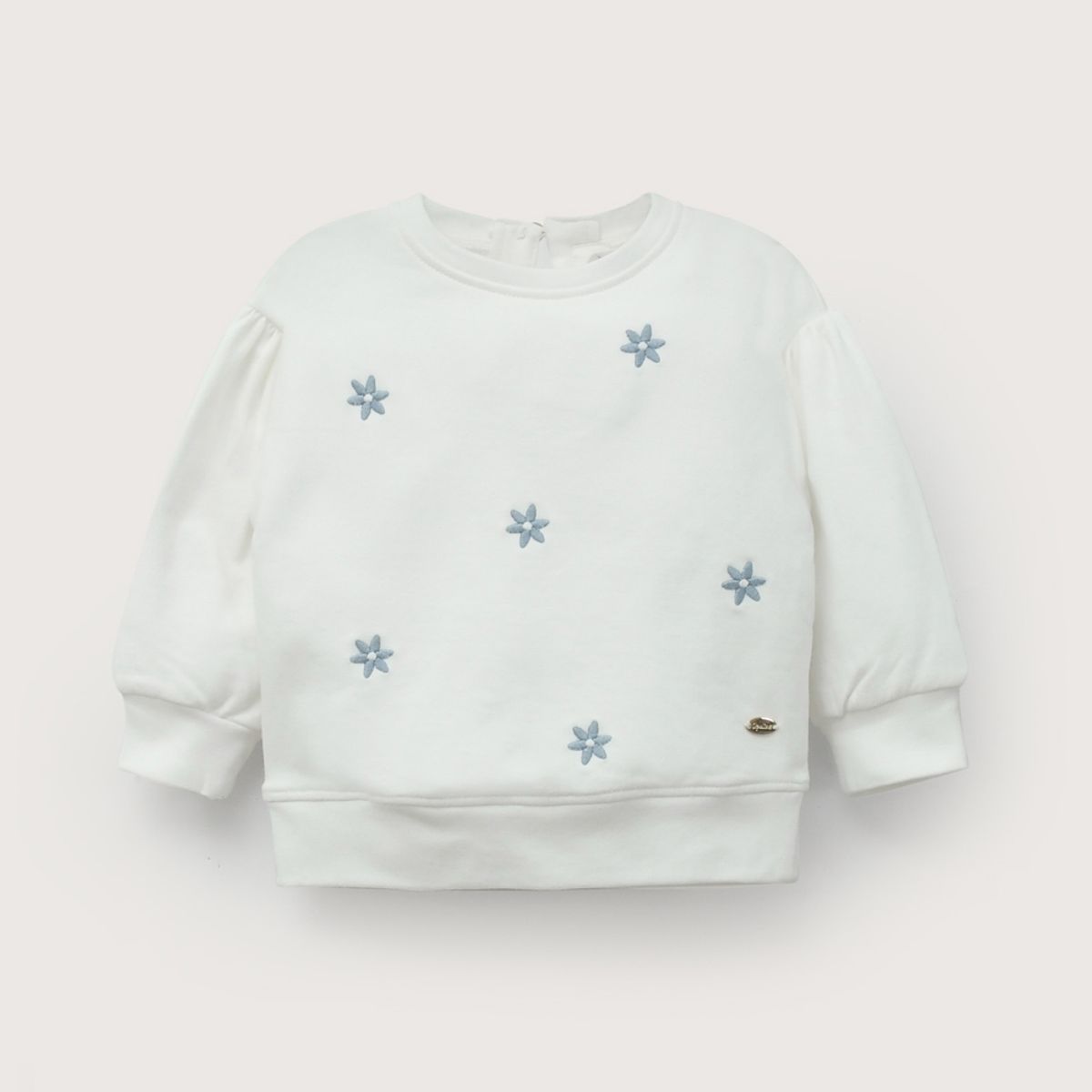 OPALINE - Polerón blanco con bordado de niña