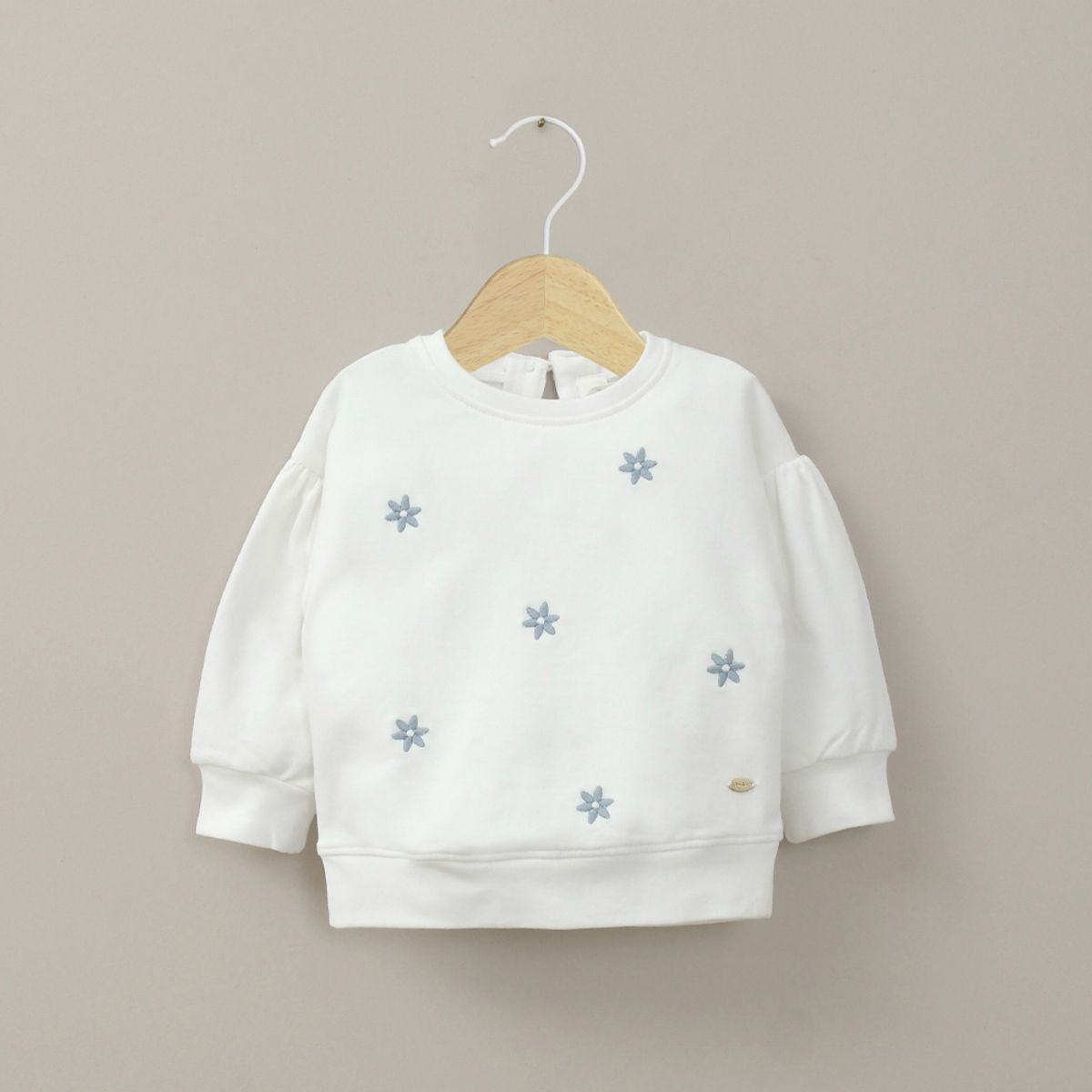 OPALINE - Polerón blanco con bordado de niña