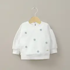 OPALINE - Polerón blanco con bordado de niña