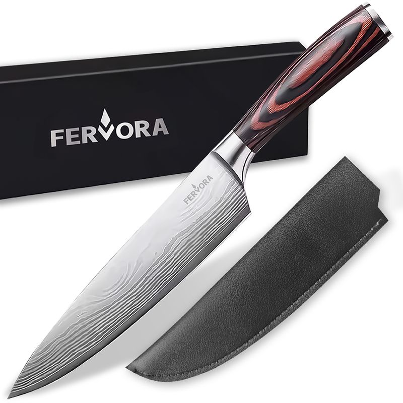HOMELY - Cuchillo Chef 21 Cm Fervora Profesional  Cocina 8" Acero Inoxidable 3CR13