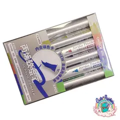 GENERICO - Marcadores Acrílicos Metálicos 6 Colores Punta Pincel