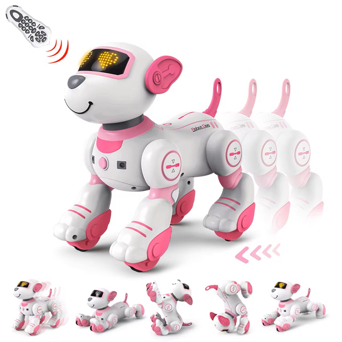 GENERICO - Juguete Perro Cachorro Robot Touch Interactivo Rosa