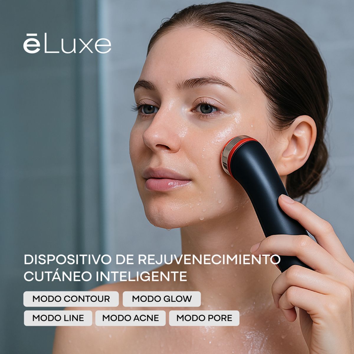 KINEGUN PRO - Rejuvenecedor Facial 5 en 1 LED, Microcorriente, Electroporación eLuxe