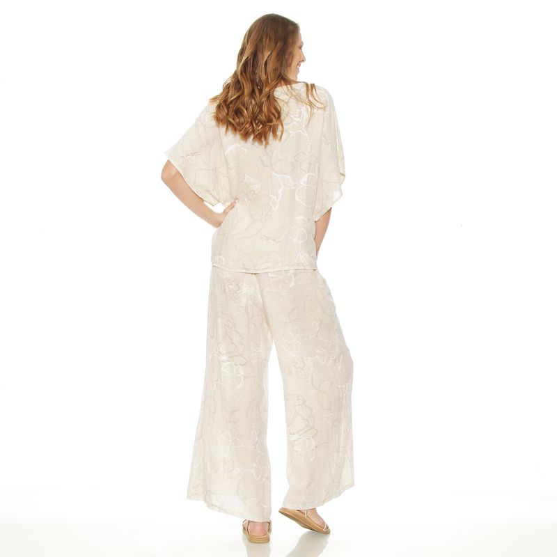 WADOS - BLUSA MANGA CORTA LINO ESTAMPADO ESCOTE REDONDO