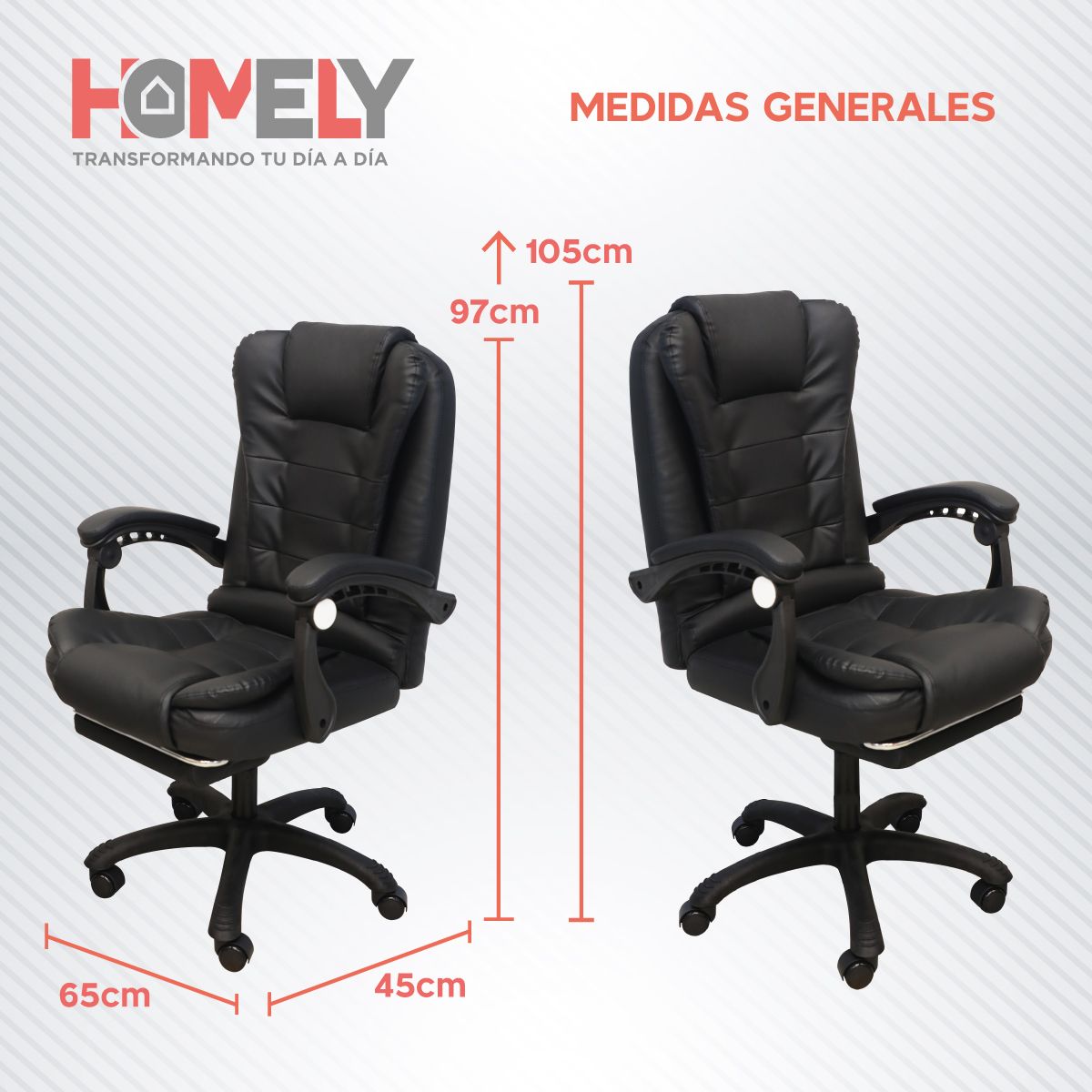 HOMELY - Silla de Oficina Ergonomica Lumbar Homely Ejecutiva Escritorio Premium