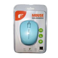 MOUSE OPTICO INALAMBRICO CELESTE USB