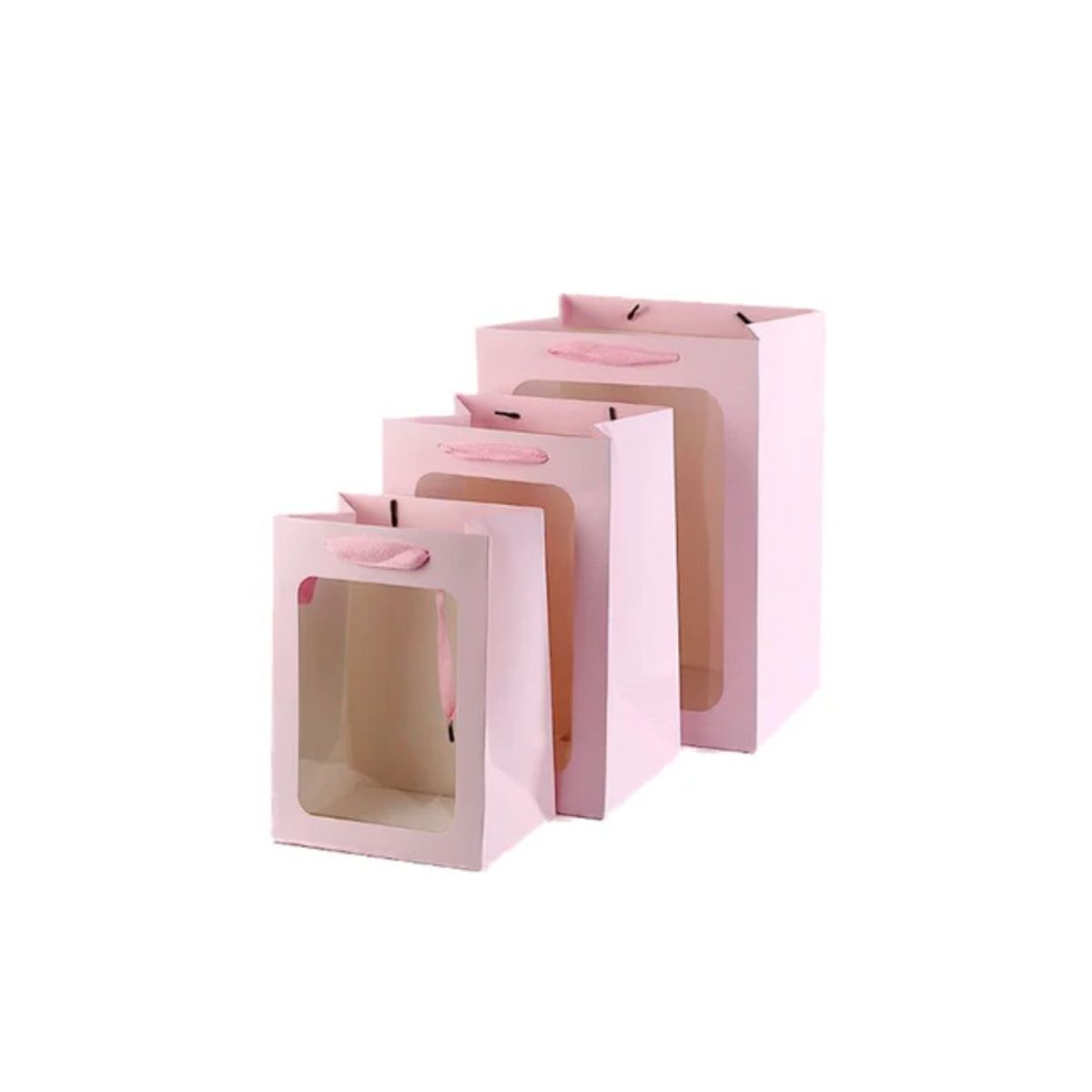 GENERICO - Bolsa De Regalo Ventana Rosado 12pcs 20x16x30pcs