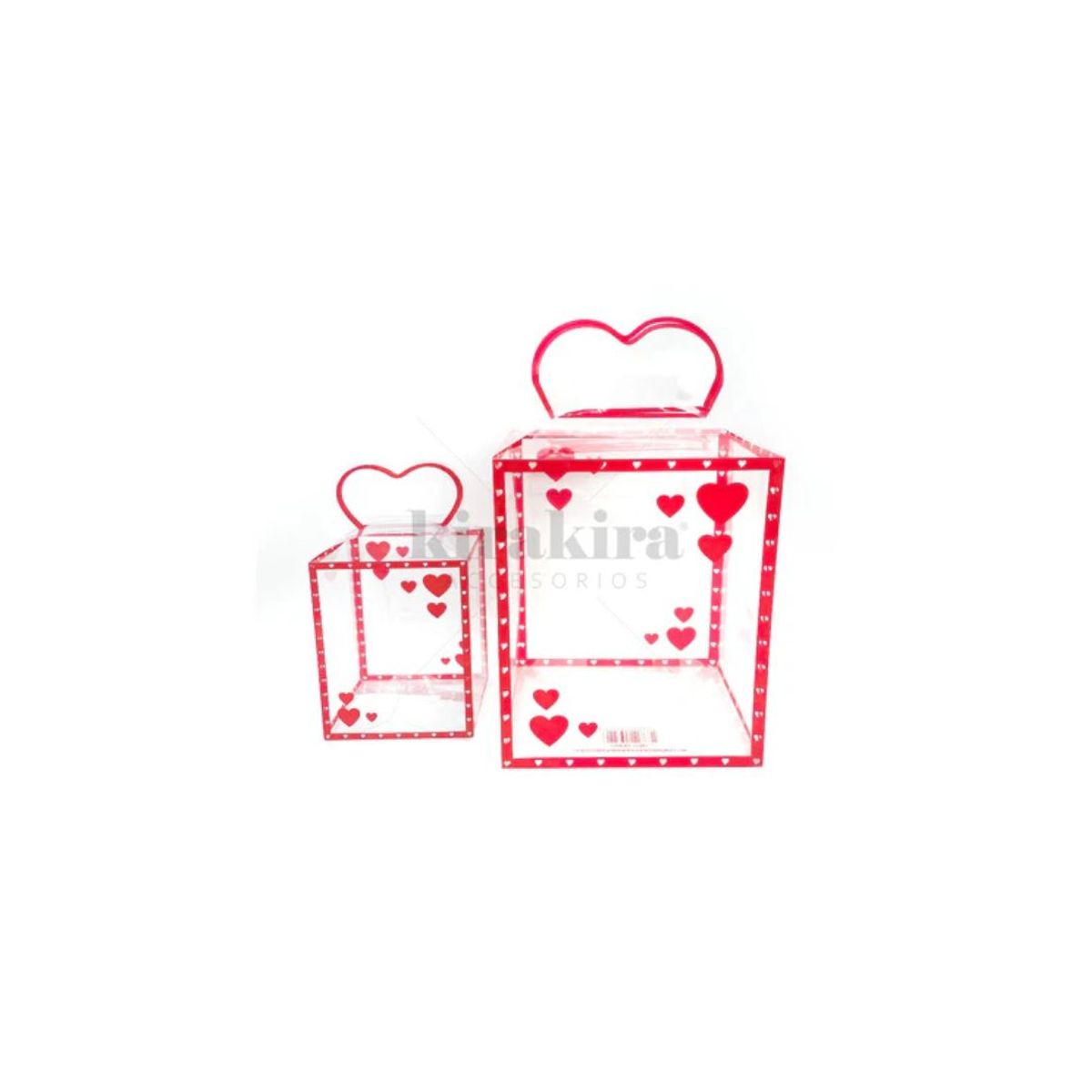 GENERICO - Caja Plegable Plastica Corazones 1pcs Small