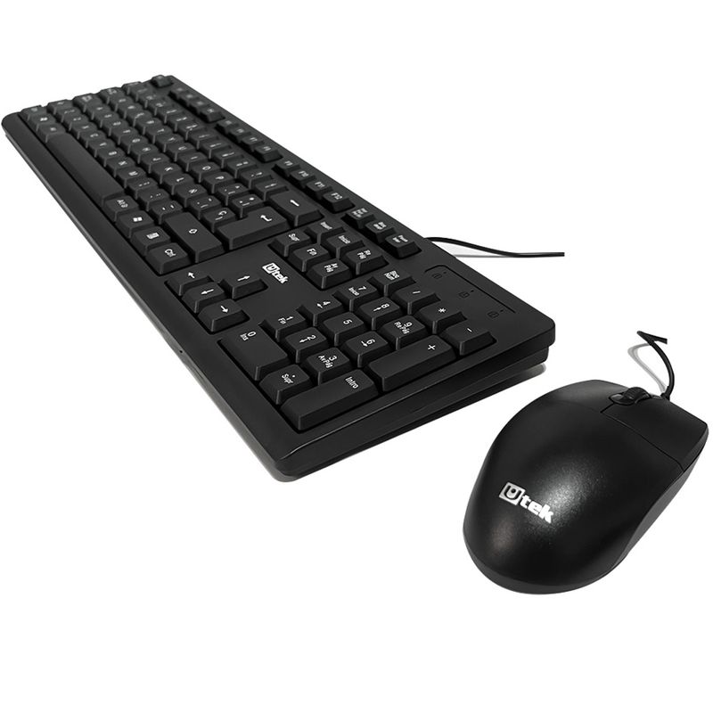 UTEK - KIT TECLADO Y MOUSE ÓPTICO USB NEGRO