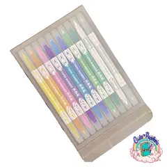 GENERICO - Marcadores Metálicos 10 Colores Doble Punta