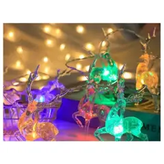 GENERICO - Guirnalda Solar Para Navidad Renos Luces Multicolor