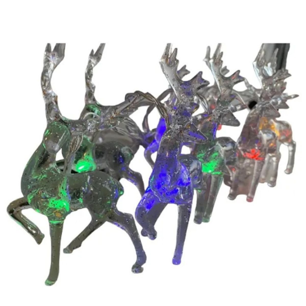 GENERICO - Guirnalda Solar Para Navidad Renos Luces Multicolor