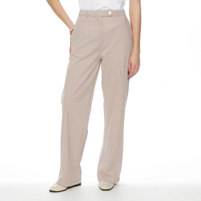 WADOS - PANTALON RECTO TIRO ALTO PRETINA BASICA
