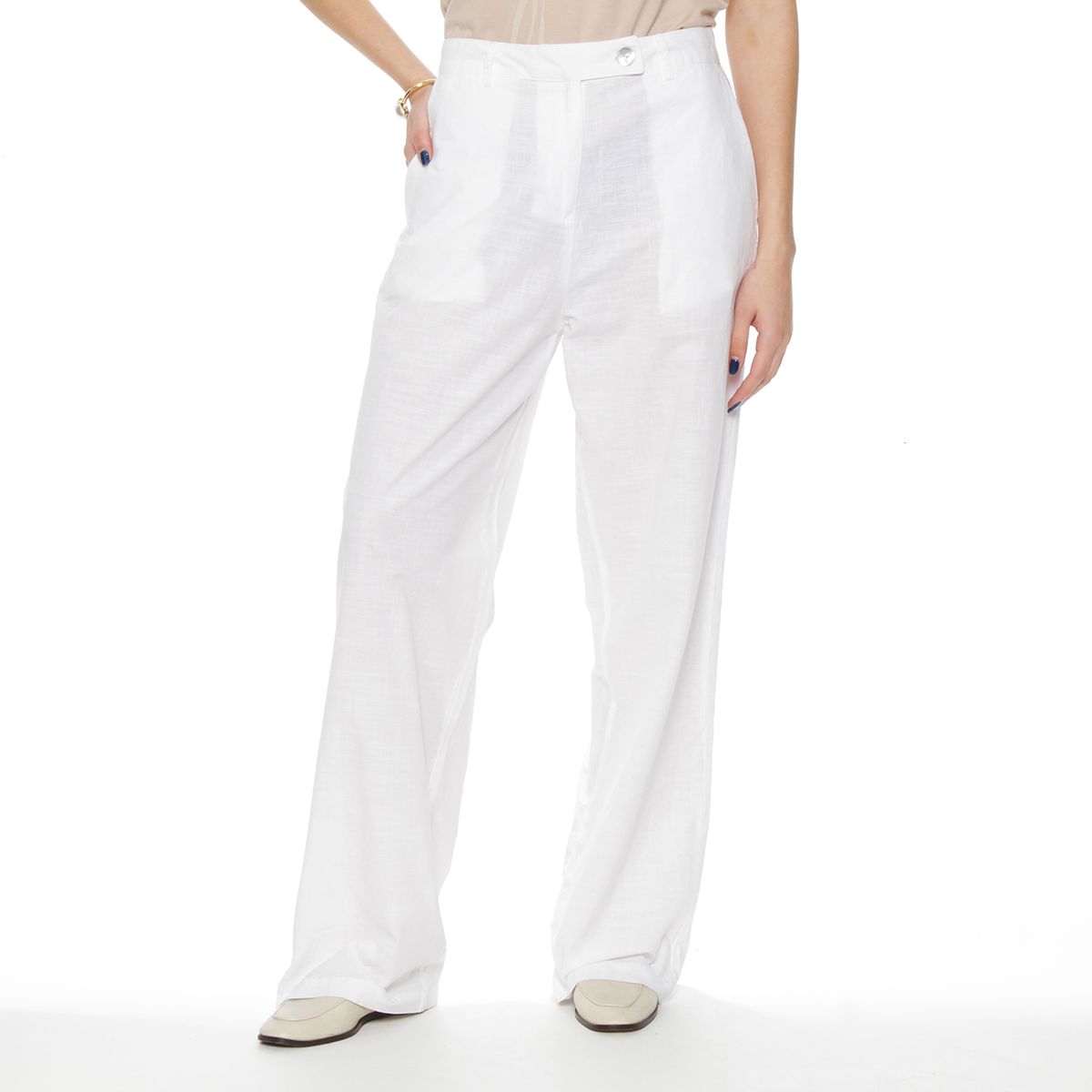 WADOS - PANTALON RECTO TIRO ALTO PRETINA BASICA