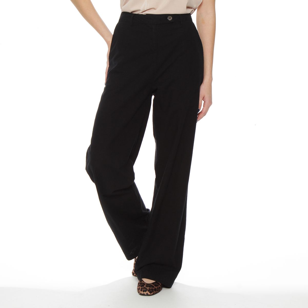 WADOS - PANTALON RECTO TIRO ALTO PRETINA BASICA