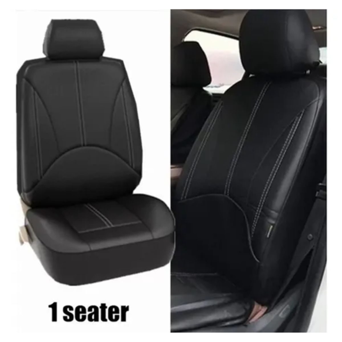GENERICO - Funda Cubre Asiento Auto Universal Forro de Cuerina Kit
