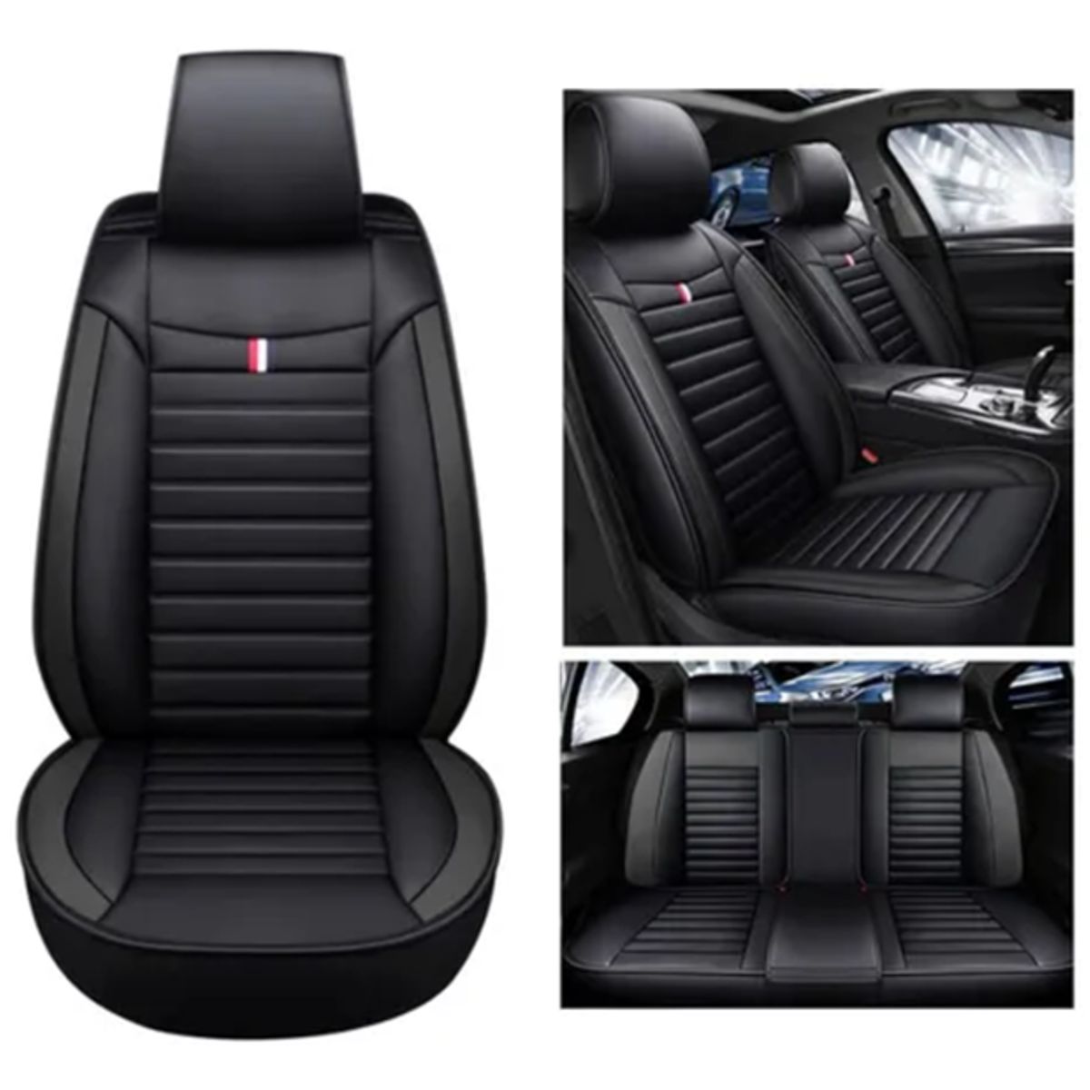 Fundas de Asiento de Auto de Cuero Calidad Universal Kit, marca GENERICO - Foto Principal