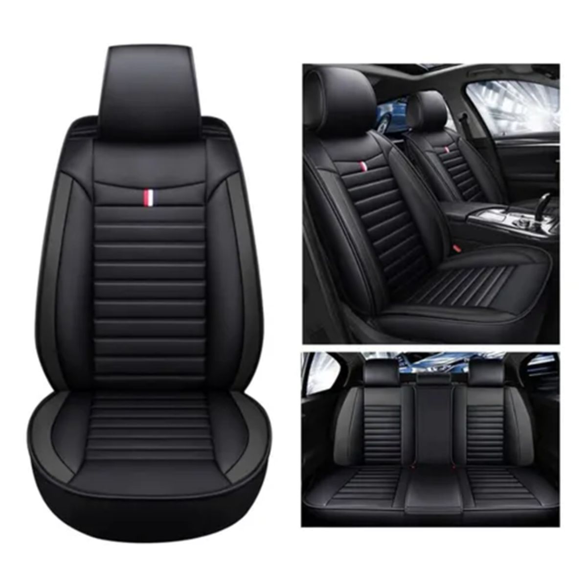 Fundas de Asiento de Auto de Cuero Calidad Universal Kit, marca GENERICO - Foto Principal