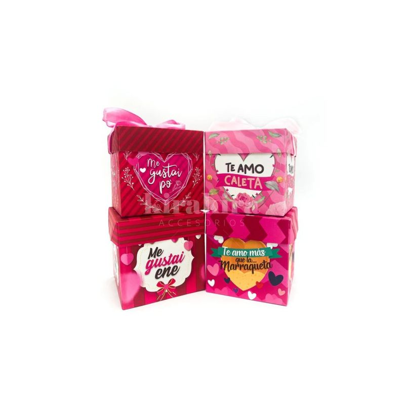 GENERICO - Caja De Regalo Plegable Amor Chilensis 12PCS 10X10CM