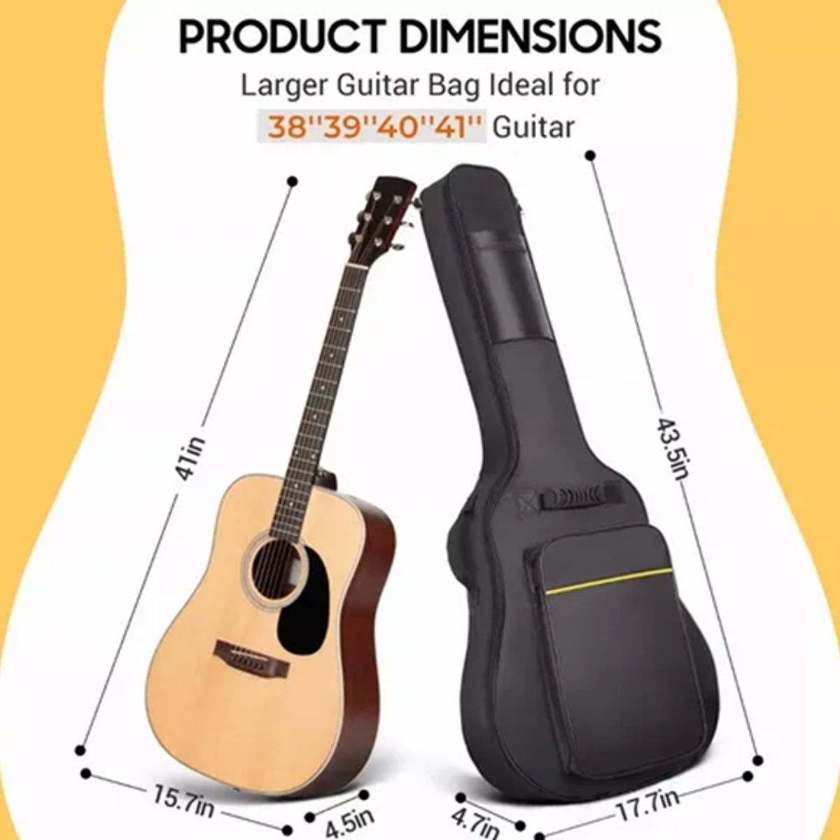 GENERICO - Funda de Guitarra Tela Oxford Impermeable 38-41 Inch