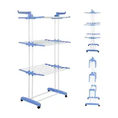 GENERICO - Tendedero De Ropa Perchero Colgador Plegable 3 Niveles