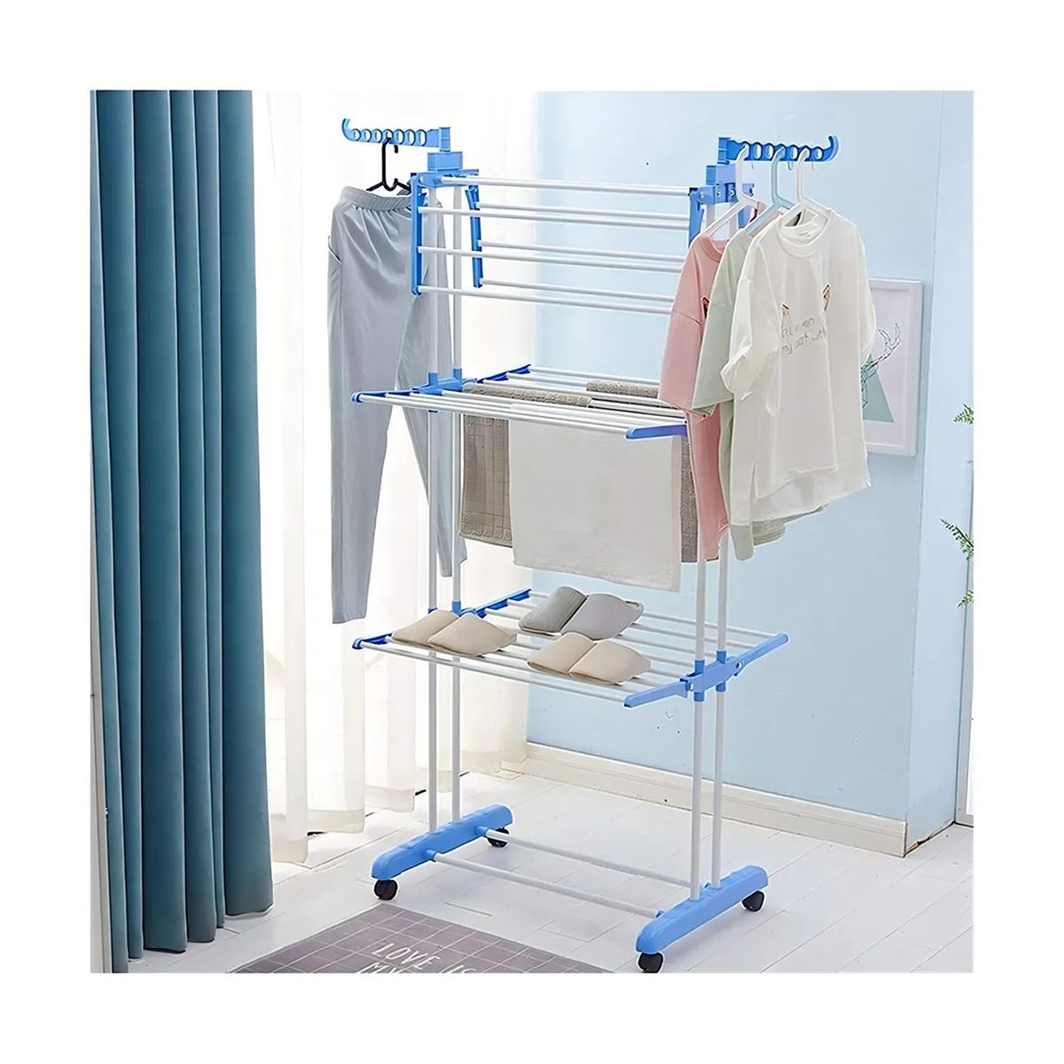 GENERICO - Tendedero De Ropa Perchero Colgador Plegable 3 Niveles