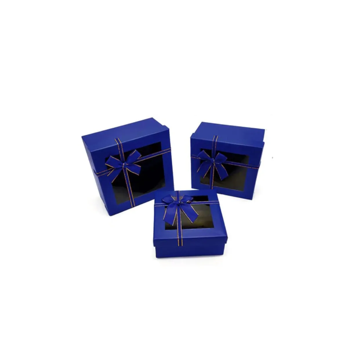GENERICO - Caja Cuadrada Triple Ventana Azul 1 PCS