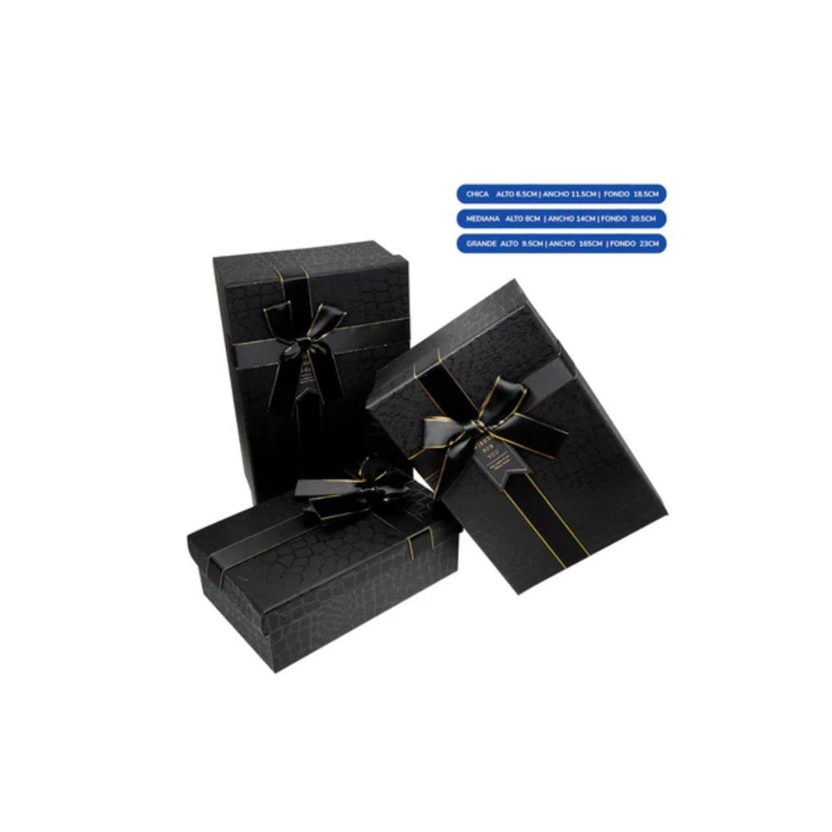 GENERICO - Caja Rectangular Triple Print Negro 1 PCS