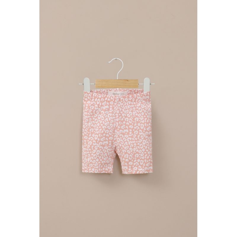 OPALINE - Calza biker rosada estampada de niña
