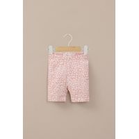 Calza biker rosada estampada de niña