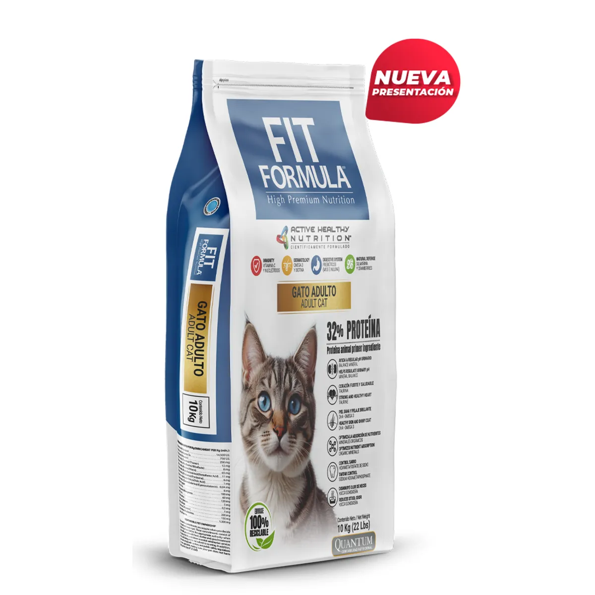 FIT FORMULA - Fit Formula Alimento Premium para Gatos Adultos 10 Kg
